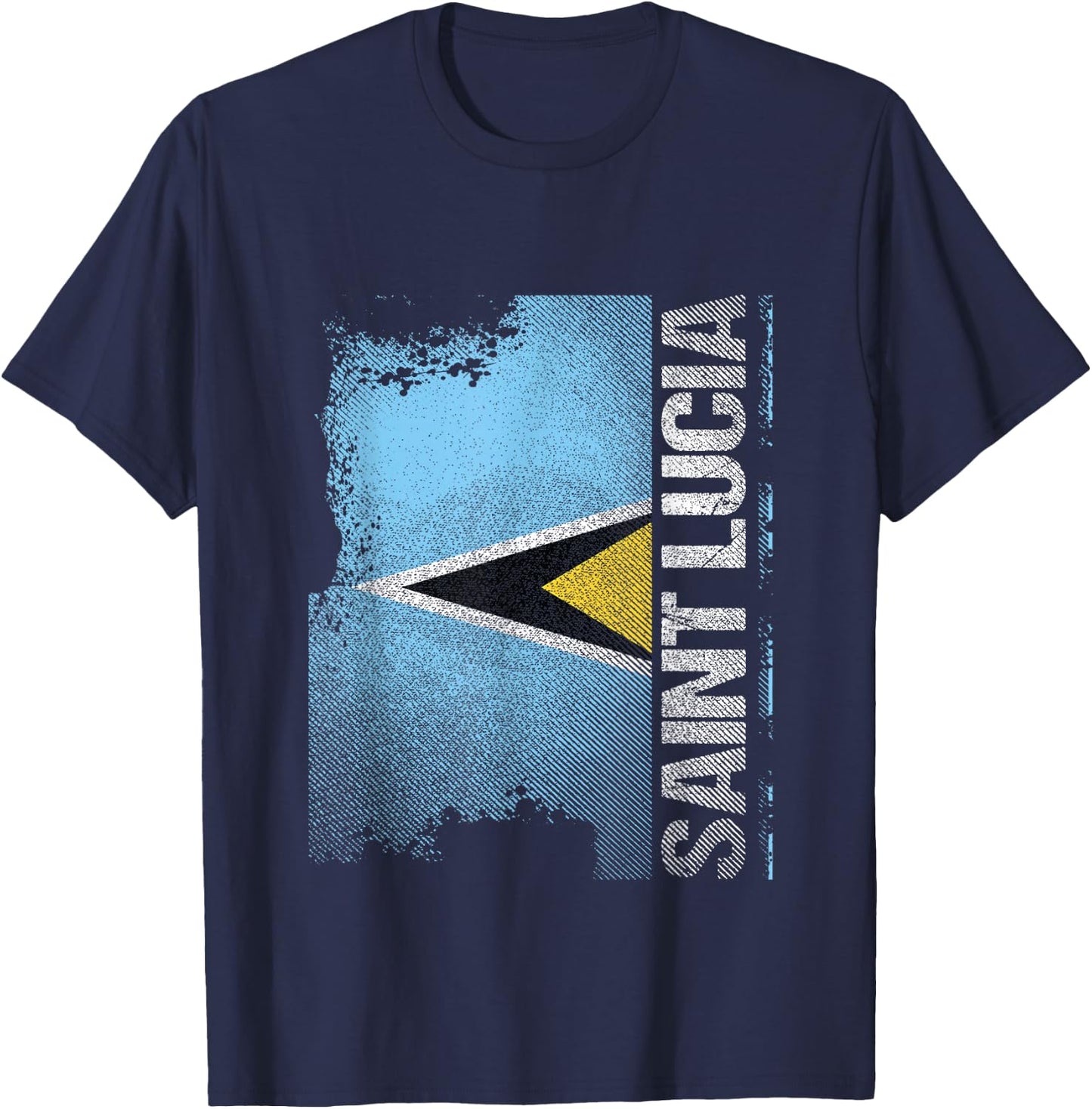 St Lucia Flag T-Shirt - T-Shirt | Navy