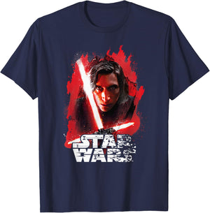 Star Wars Last Jedi Kylo Ren Paint Portrait Graphic T-Shirt - T-Shirt | Navy