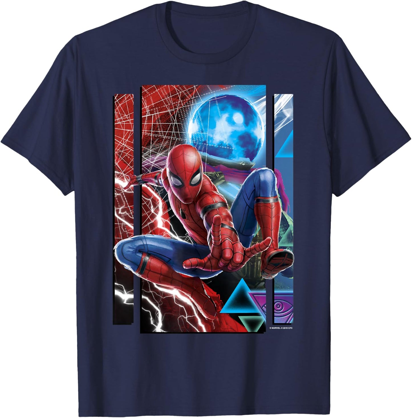 Marvel Spider-Man Far from Home Mysterio and Spidey Portrait T-Shirt - T-Shirt | Navy