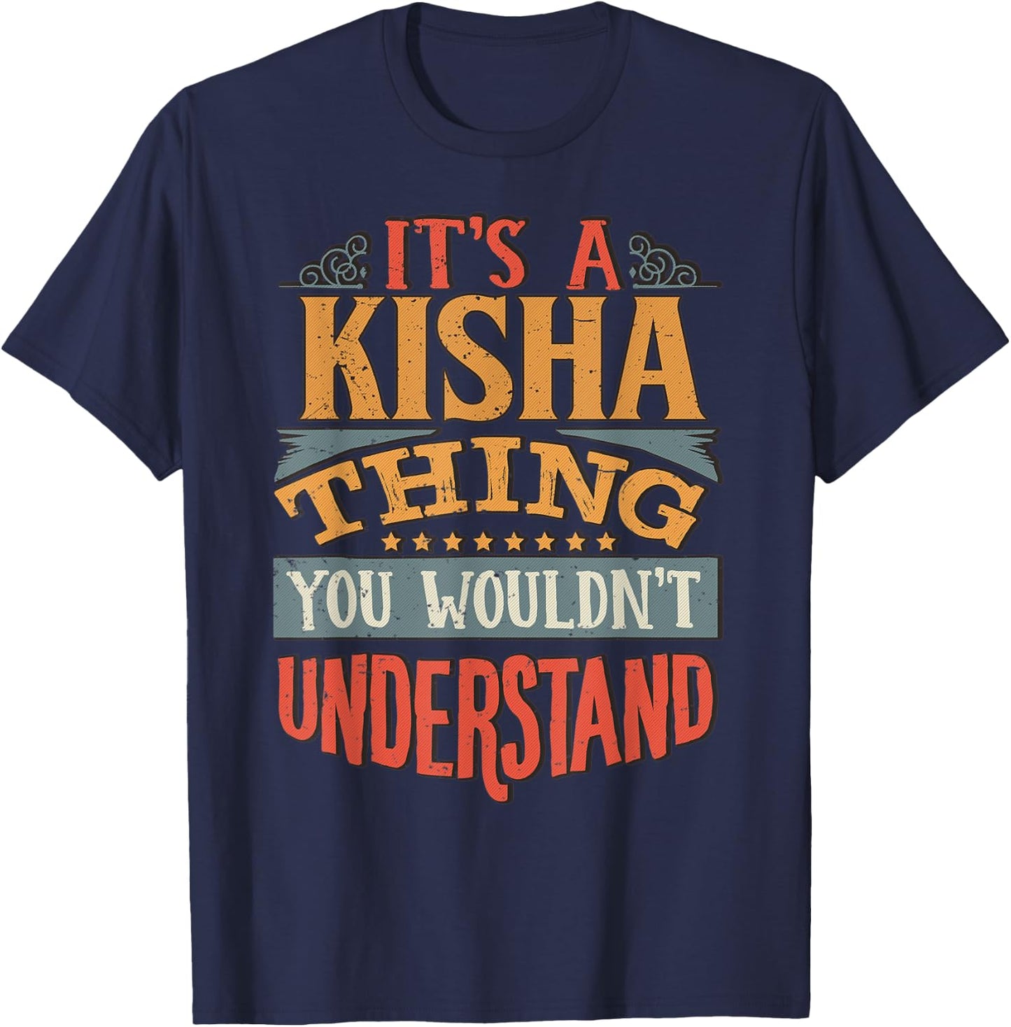 Kisha Name T-Shirt - T-Shirt | Navy