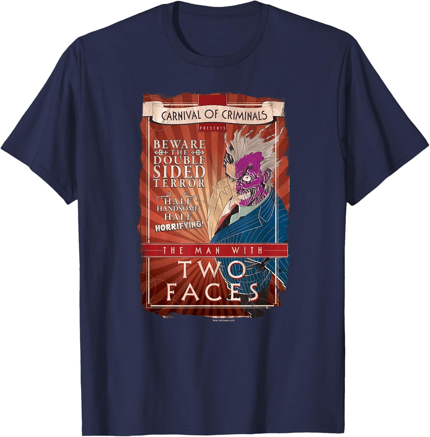 Batman Two-Faces T Shirt T-Shirt - T-Shirt | Navy
