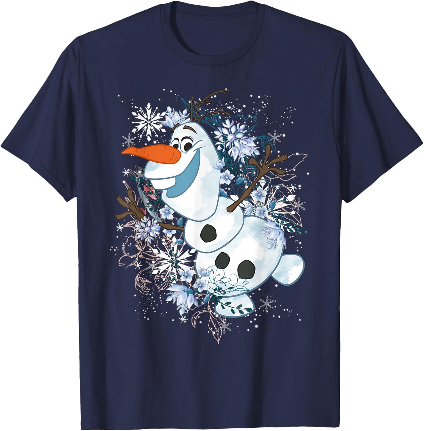 Disney Frozen Olaf Dancing In The Snowflakes Graphic T-Shirt - T-Shirt | Navy