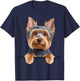 Australian Silky Terrier Cute Peeking Dog Lover T-Shirt - T-Shirt | Navy