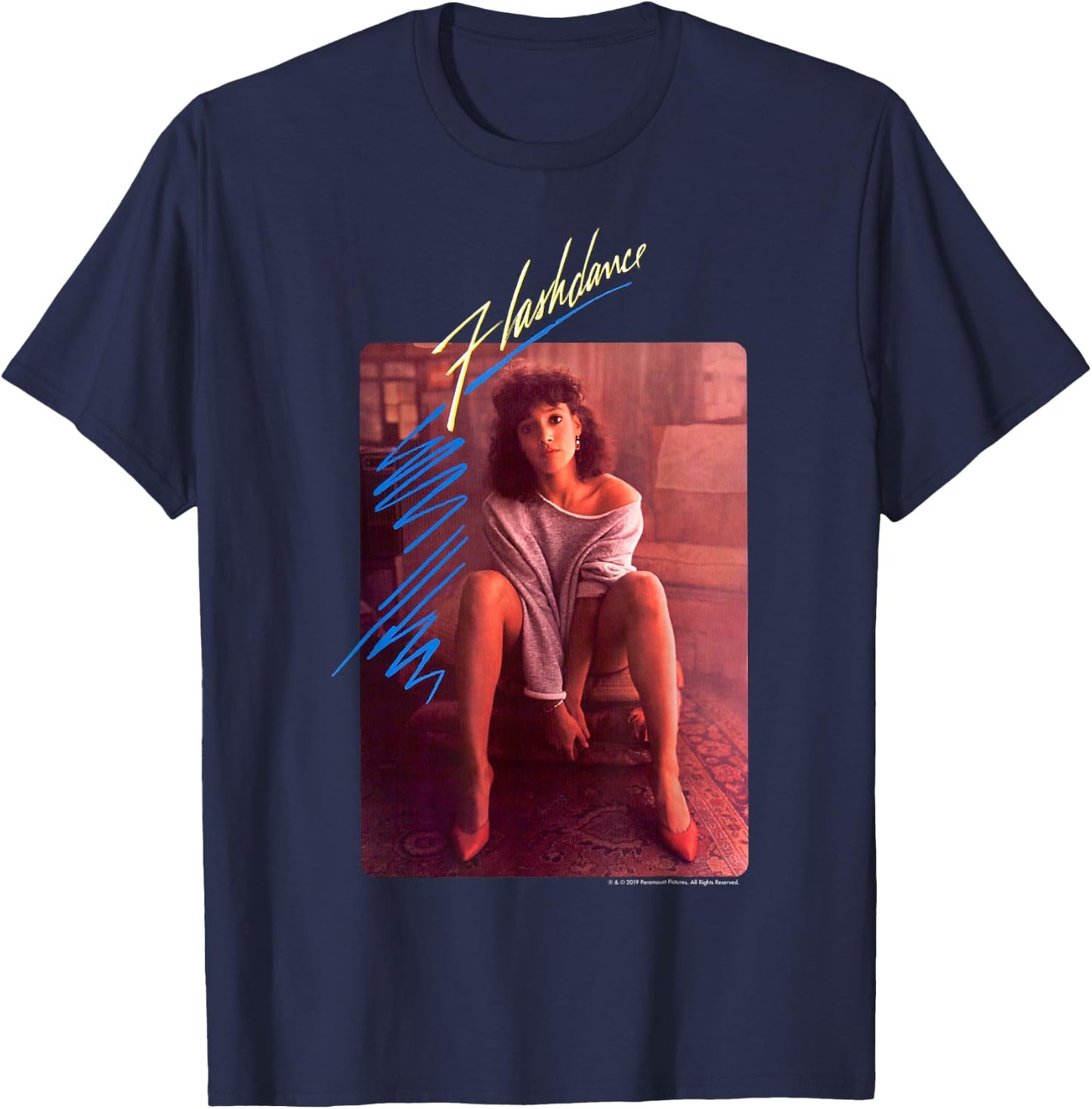 Flashdance Alex Owens Classic Poster T-Shirt - T-Shirt | Navy
