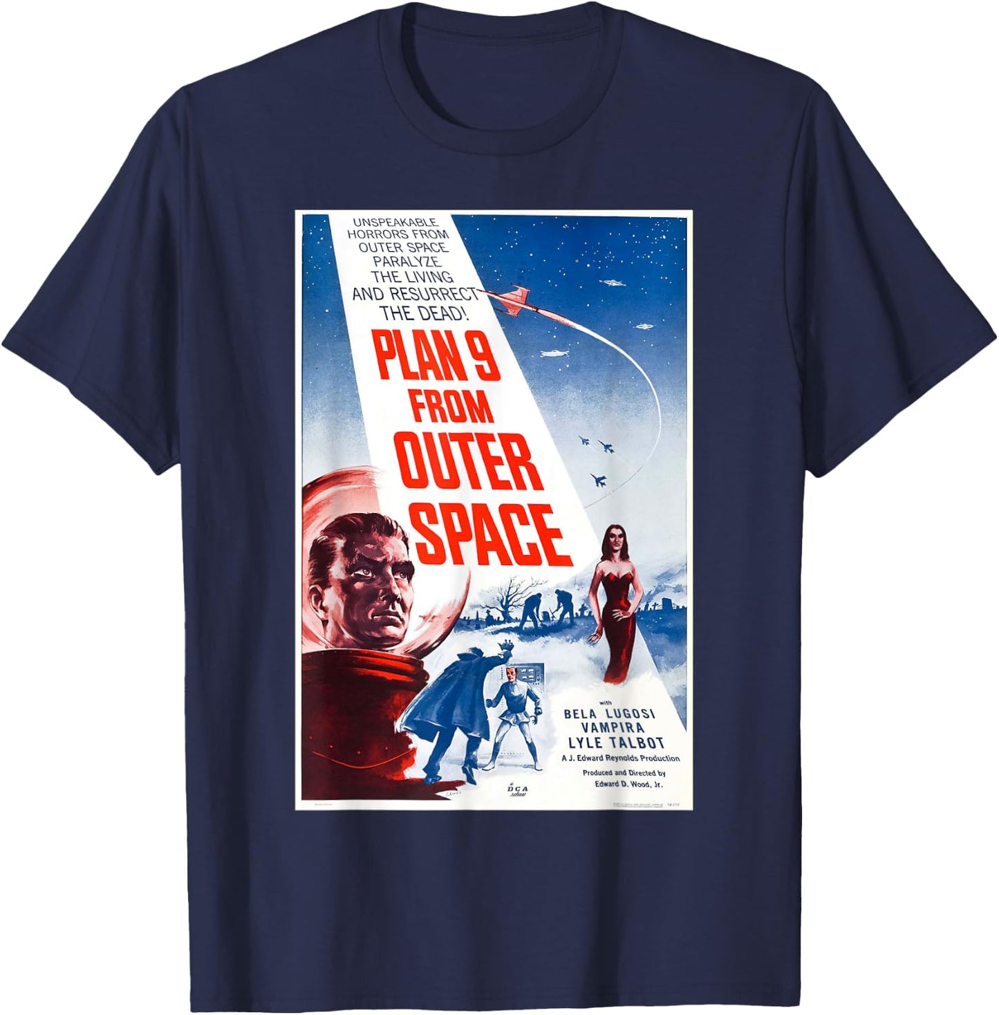 Plan 9 From Outer Space Vintage Poster T-Shirt - T-Shirt | Navy