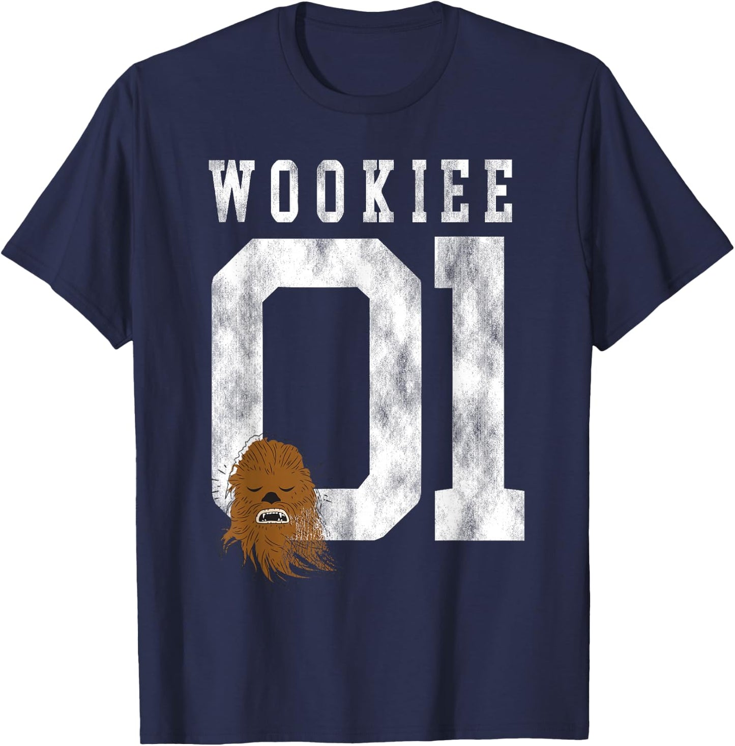 Star Wars Chewbacca Chewie Wookie Jersey T-Shirt - T-Shirt | Navy