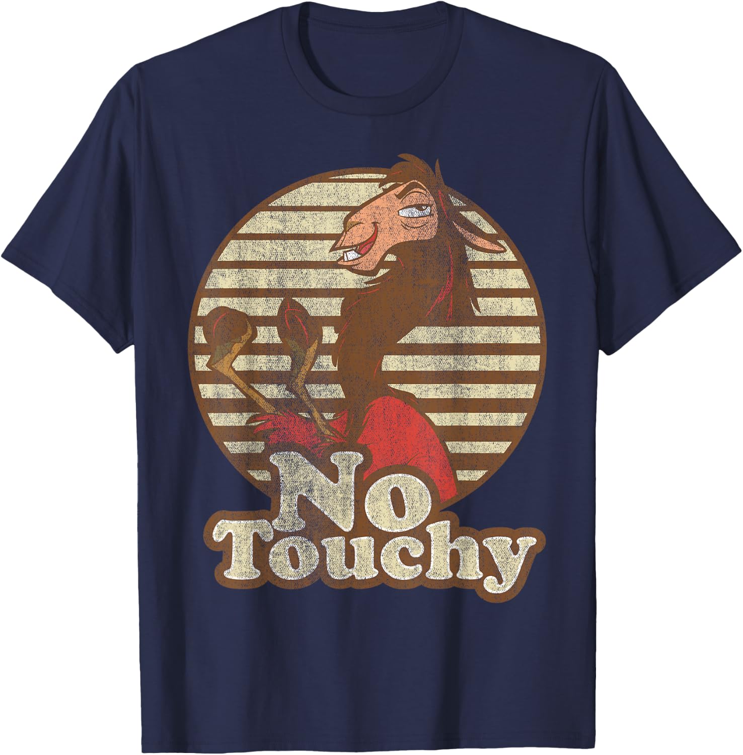 Disney Emperor's New Groove Kuzco Llama No Touchy Short Sleeve T-Shirt - T-Shirt | Navy