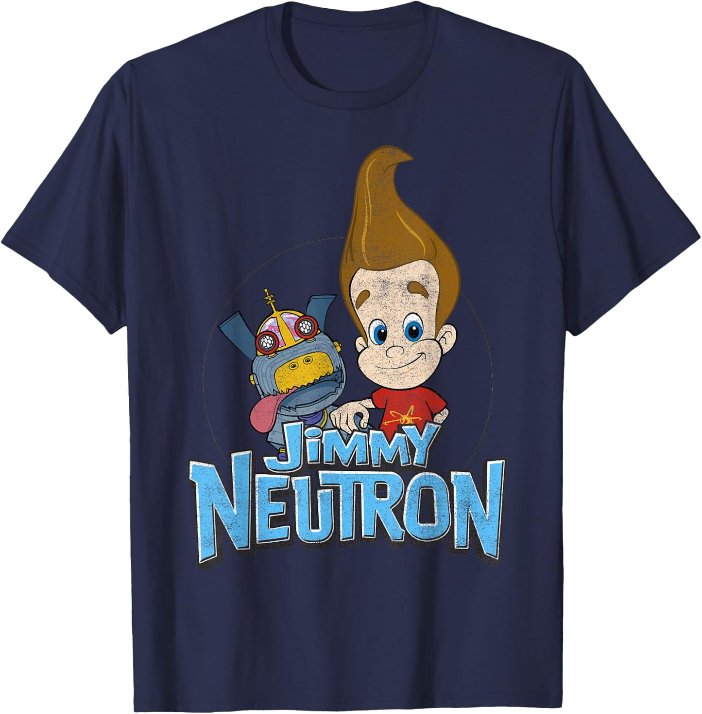 Jimmy Neutron Goddard Title Vintage Poster T-Shirt - T-Shirt | Navy