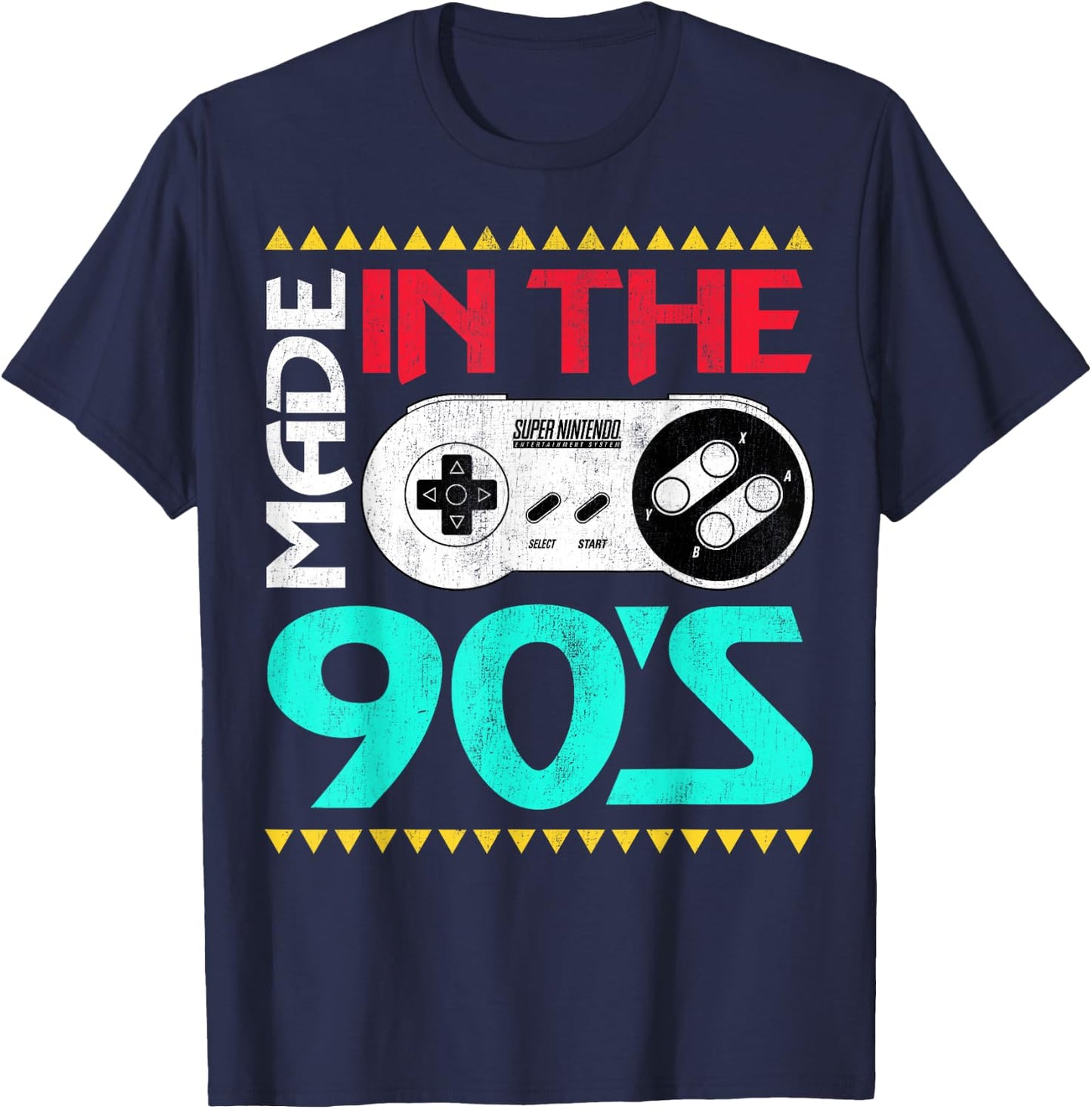 Nintendo SNES Controller Made In The 90's Graphic T-Shirt - T-Shirt | Navy