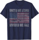American Flag United We Stand Divided We Fall Distressed T-Shirt - T-Shirt | Navy