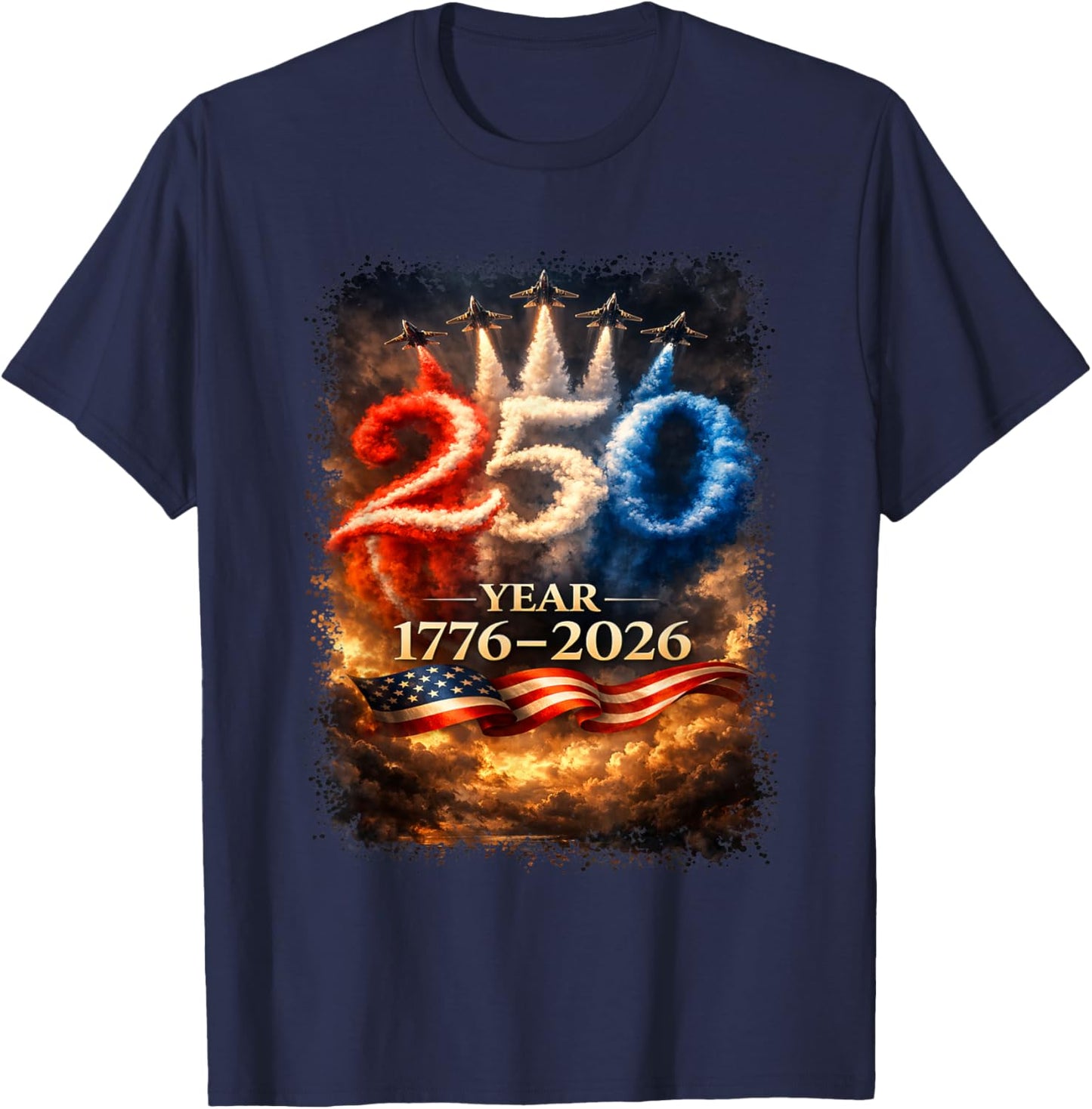 250 Years of American Pride Patriotic Celebration 4th July T-Shirt - T-Shirt | Navy