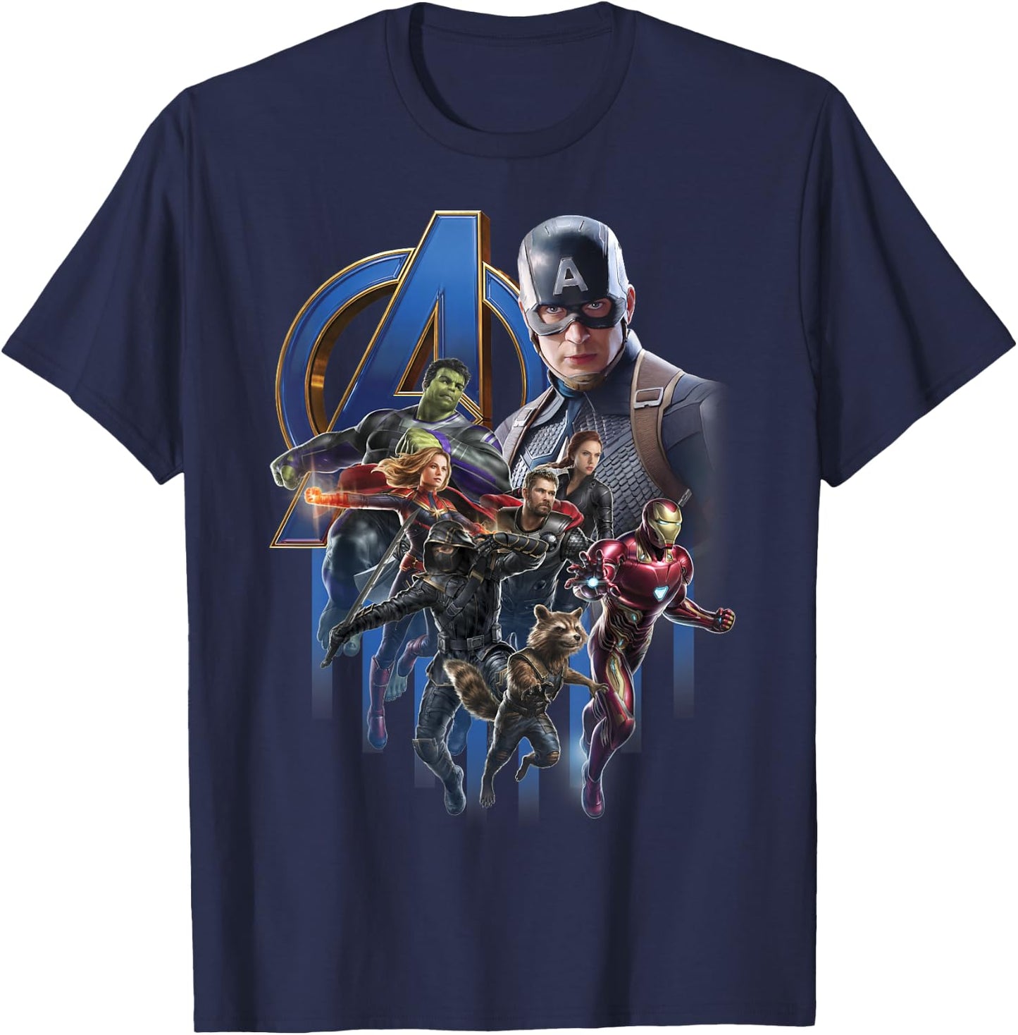 Marvel Avengers Endgame Group Poster Logo Graphic T-Shirt - T-Shirt | Navy
