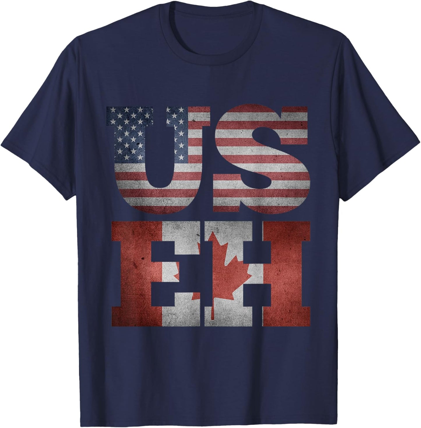 USEH Flag Funny American Canadian friends citizenship party T-Shirt - T-Shirt | Navy