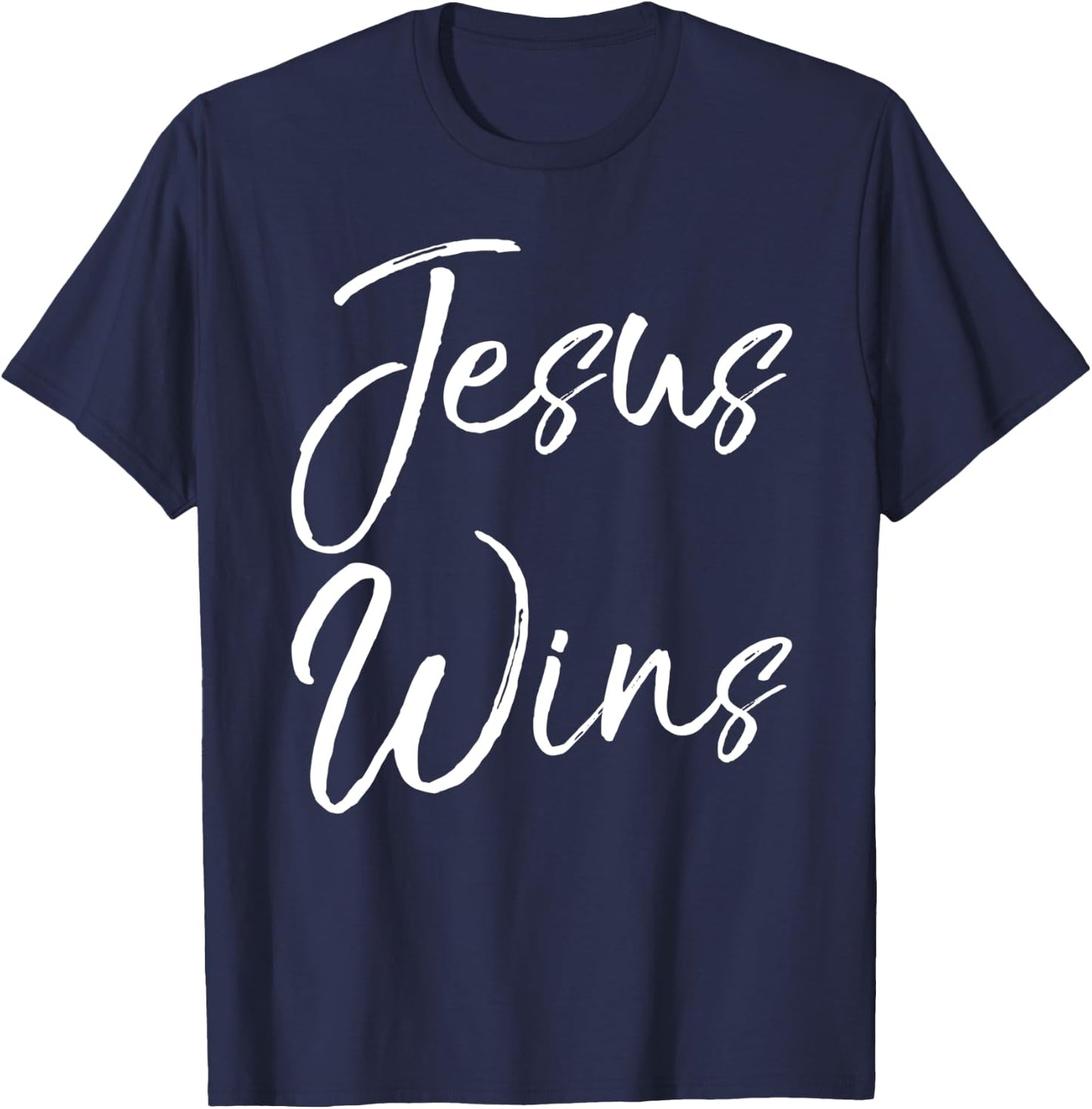 Christian Quote Gift Victory in Christ Jesus Wins T-Shirt - T-Shirt | Navy