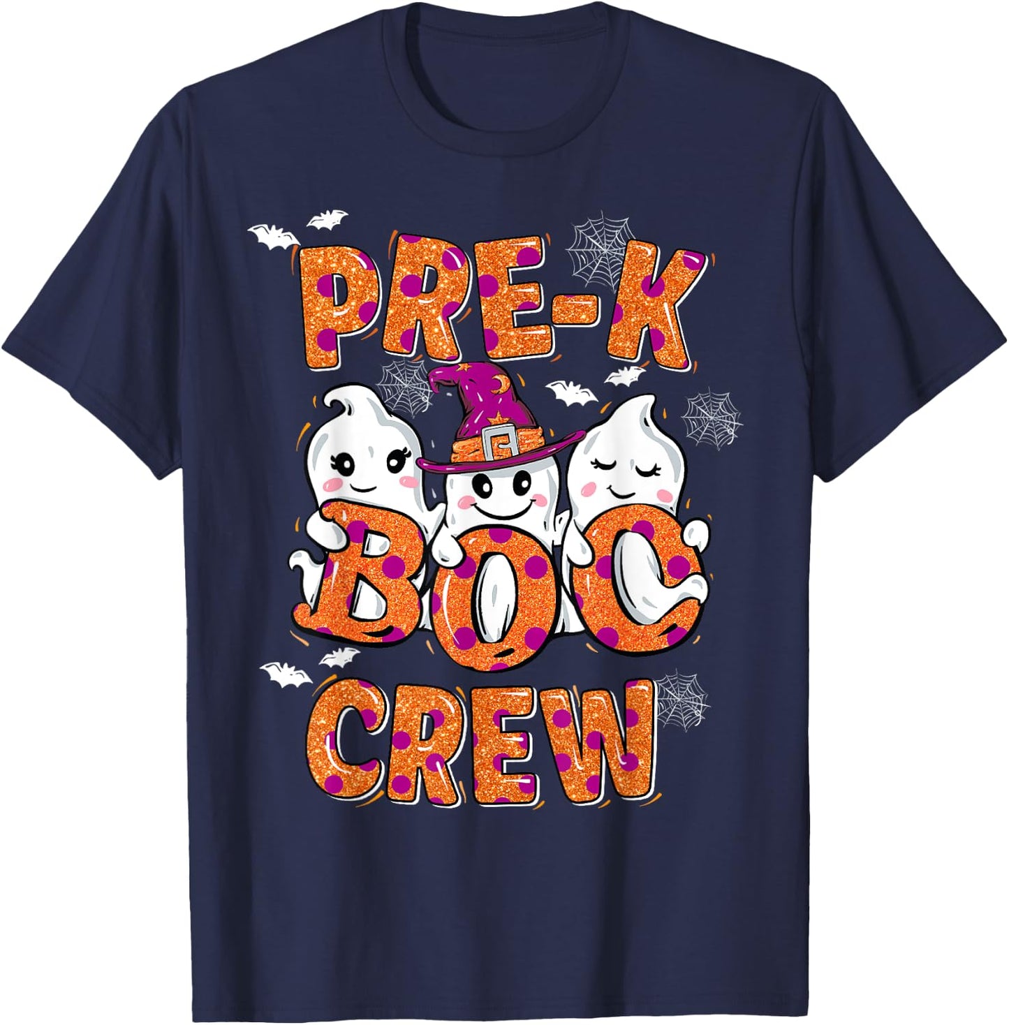Retro Pre-K boo crew Halloween Costume Pre-Kinder kids T-Shirt - T-Shirt | Navy