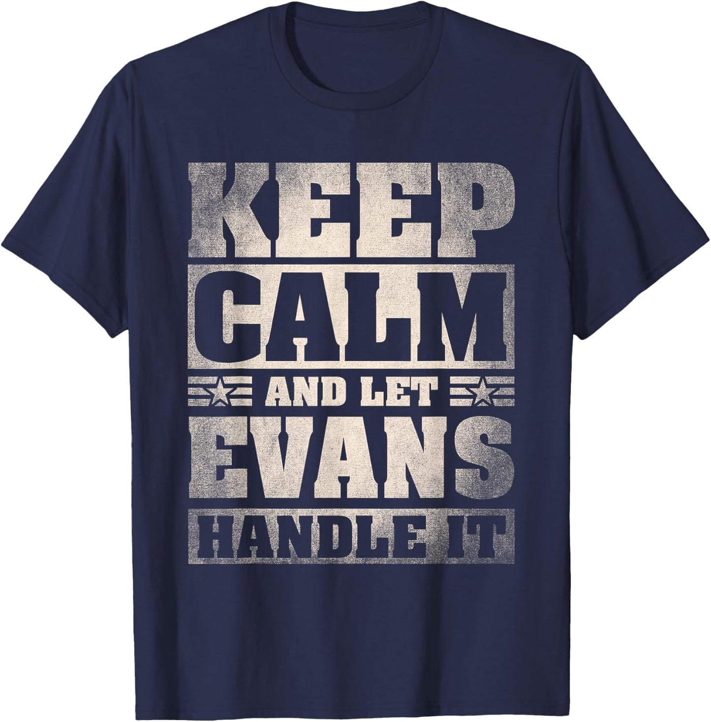 Evans Name Shirt Personalized Evans Last Name T-Shirt - T-Shirt | Navy