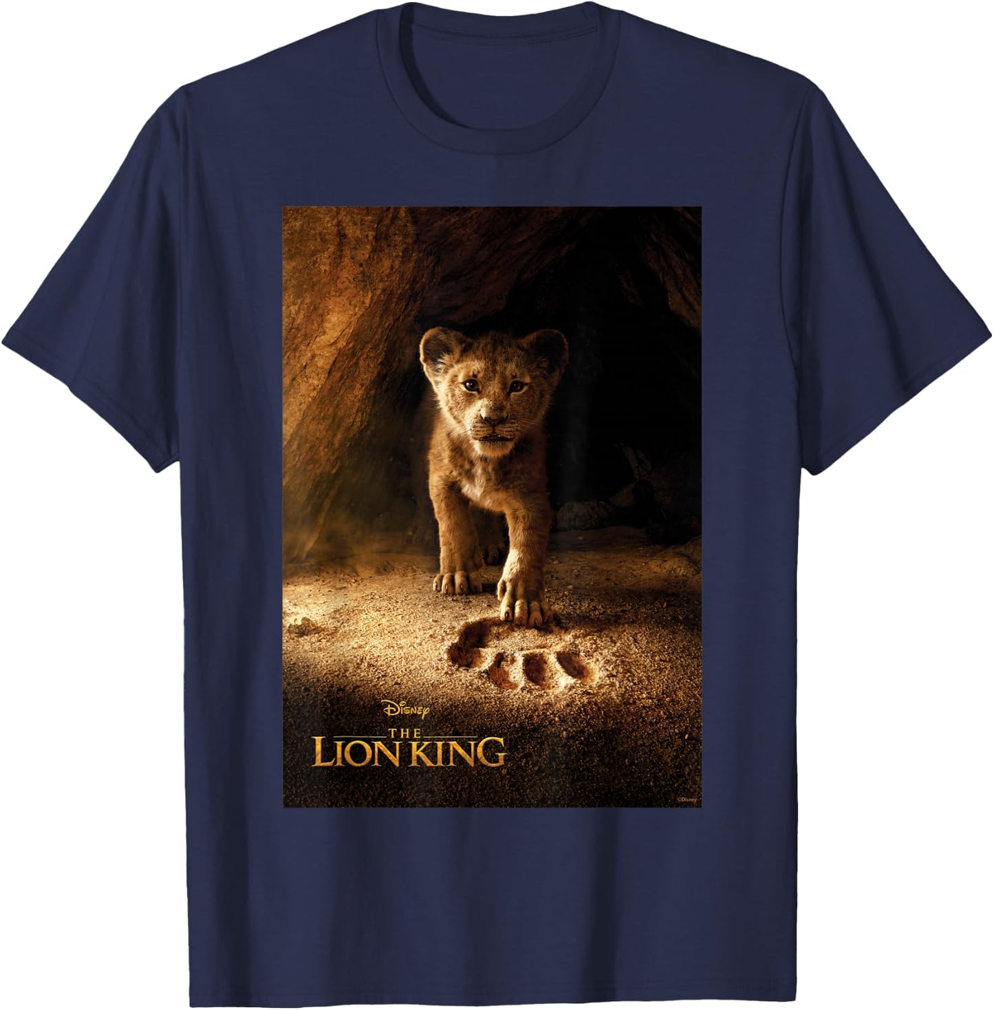 Disney The Lion King Live Action Simba Paw Fill Movie Poster T-Shirt - T-Shirt | Navy