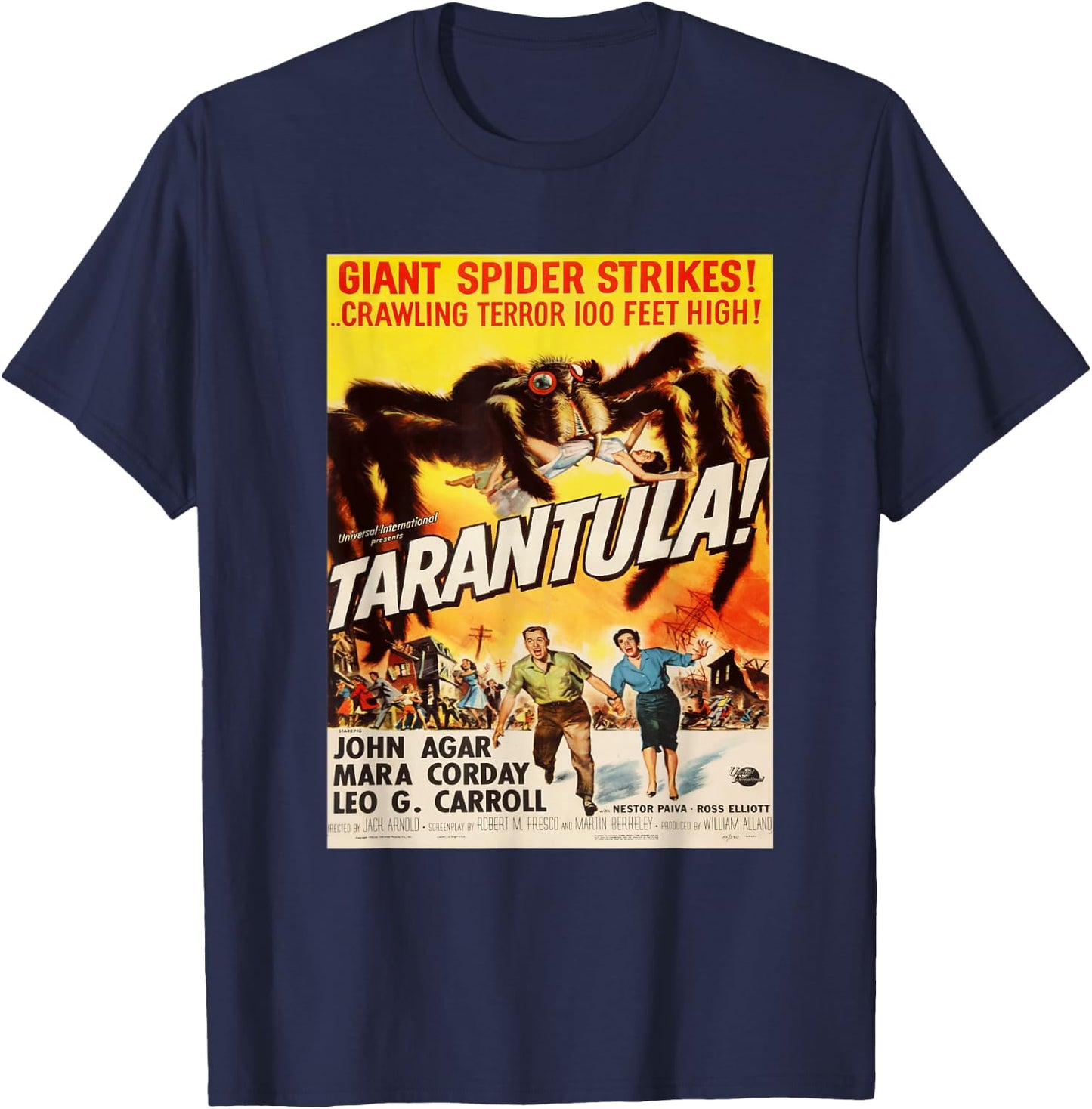 Giant Spider Tarantula, Sci-fi vintage movie poster T-Shirt - T-Shirt | Navy