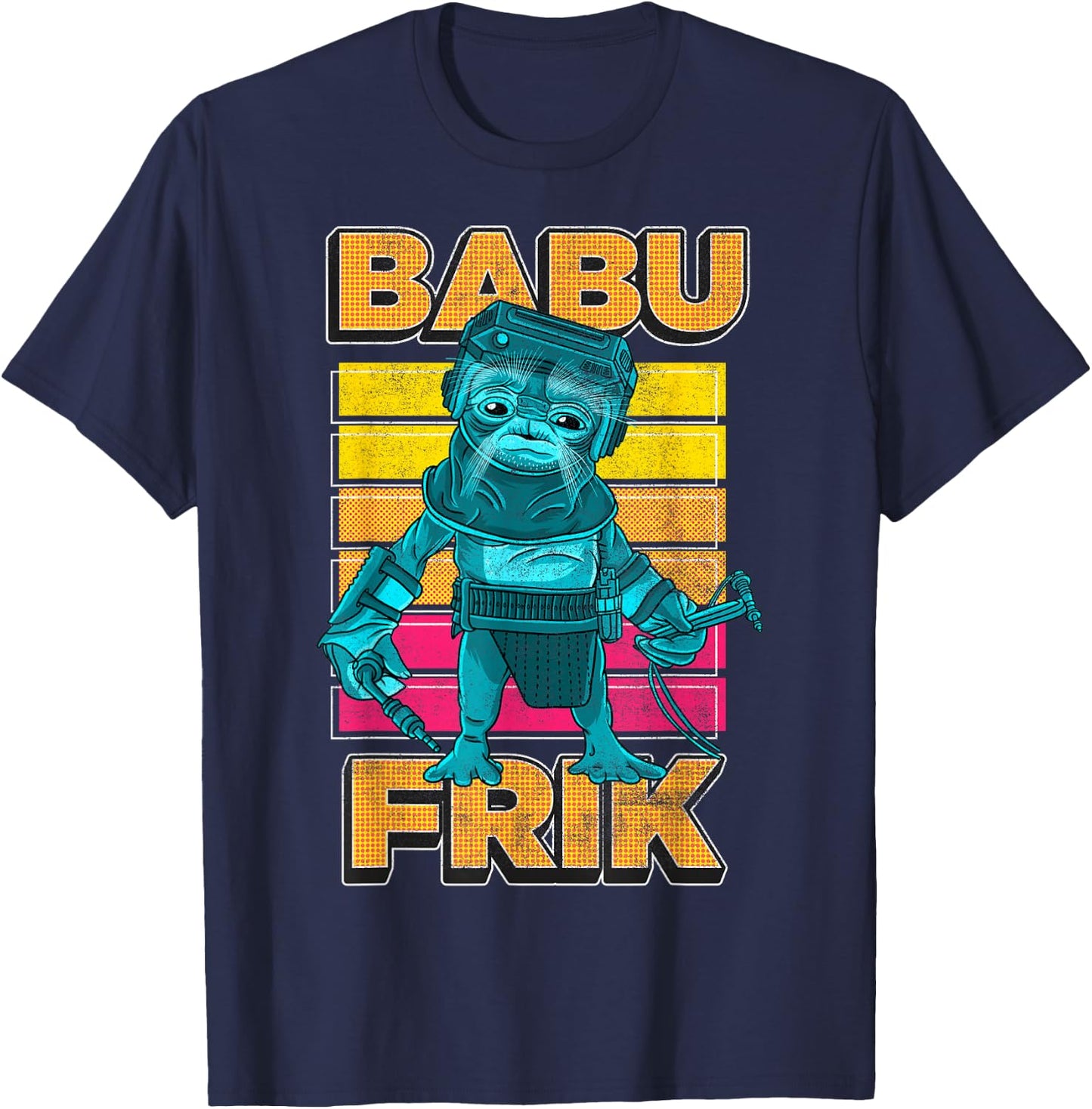 Star Wars The Rise Of Skywalker Babu Frik Pop Art Portrait T-Shirt - T-Shirt | Navy