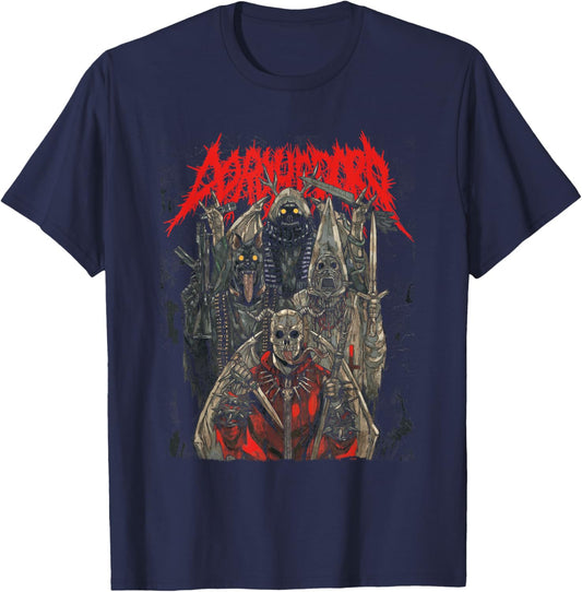 Death Metal Logo with Devils Group Anime Manga T-Shirt - T-Shirt | Navy