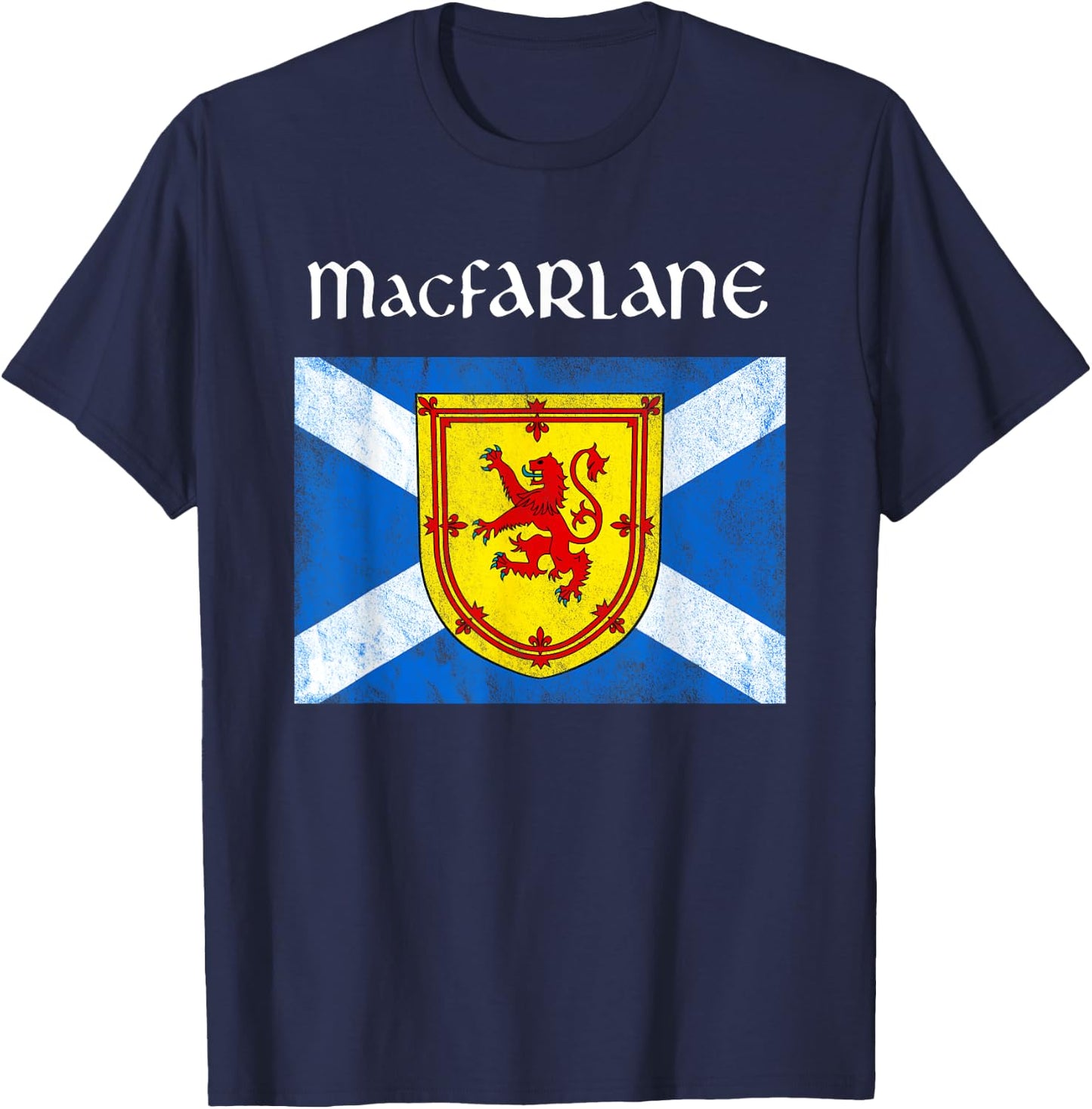 MacFarlane Scottish Clan Family Name Scotland Flag T-Shirt - T-Shirt | Navy
