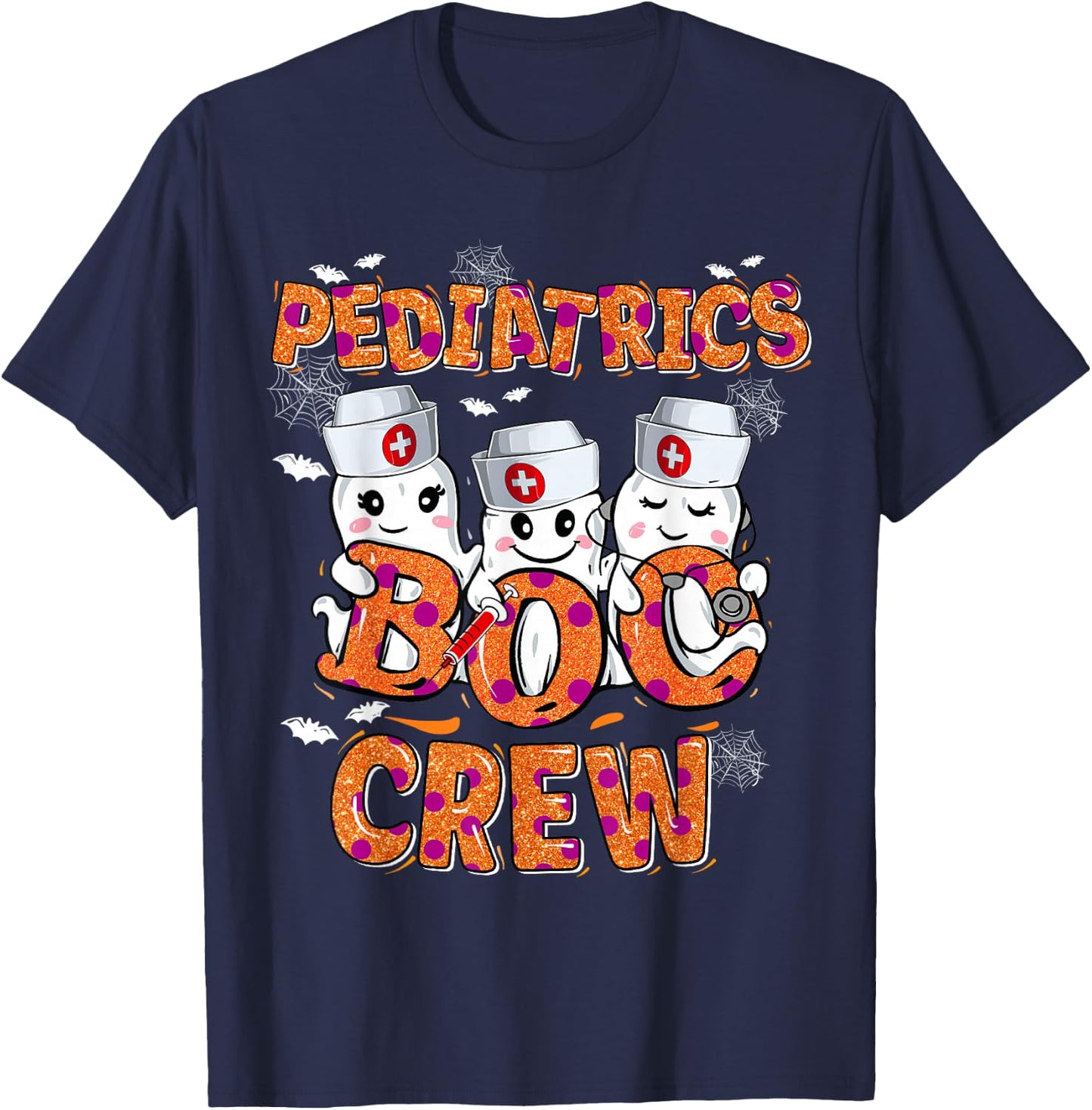 Pediatric Nurse shirt Halloween Pediatric Boo Crew T-Shirt - T-Shirt | Navy