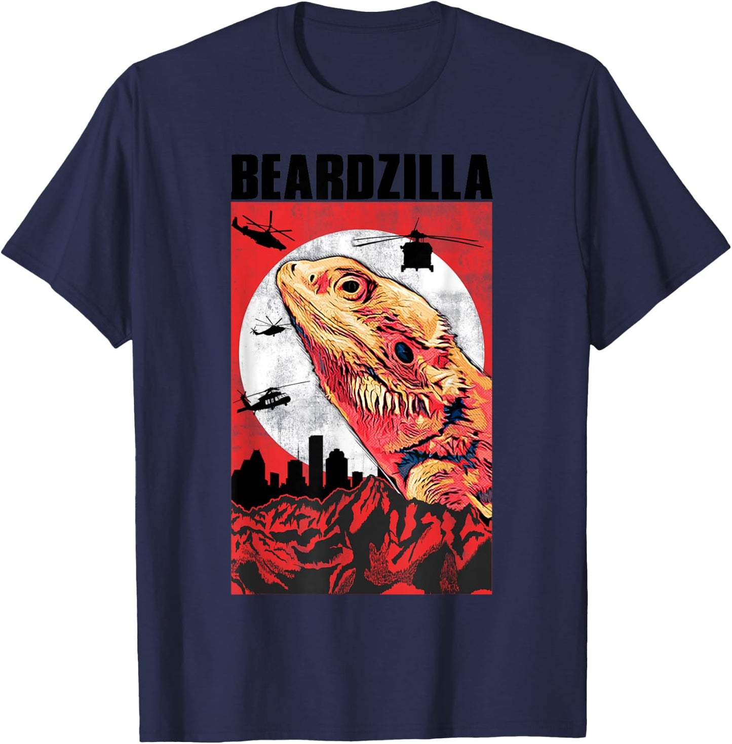 Bearded Dragon Gift Beardzilla Funny Bearded Dragon T-Shirt - T-Shirt | Navy