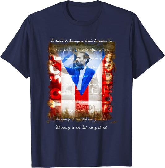 Pedro Albizu Campos Yo Soy Boricua Puerto Rico Flag T-Shirt - T-Shirt | Navy