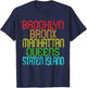The 5 Boroughs Of New York City Retro Vintage 80s T-Shirt - T-Shirt | Navy