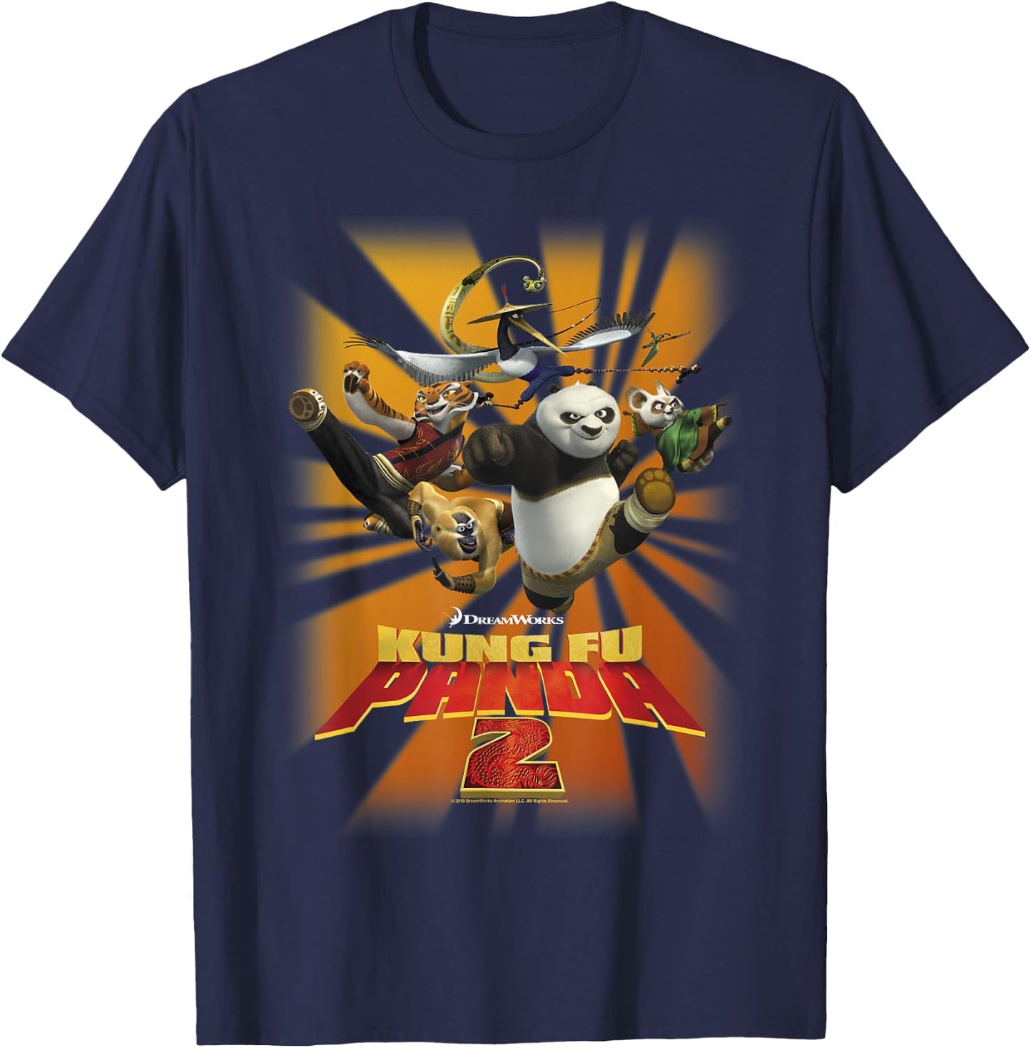 Kung Fu Panda 2 Po And The Furious Five Movie Logo T-Shirt - T-Shirt | Navy
