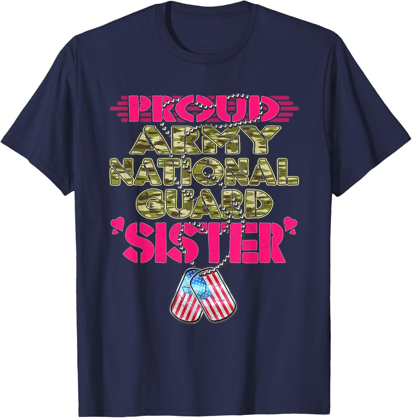 Proud Army National Guard Sister Pride US Military Sibling T-Shirt - T-Shirt | Navy