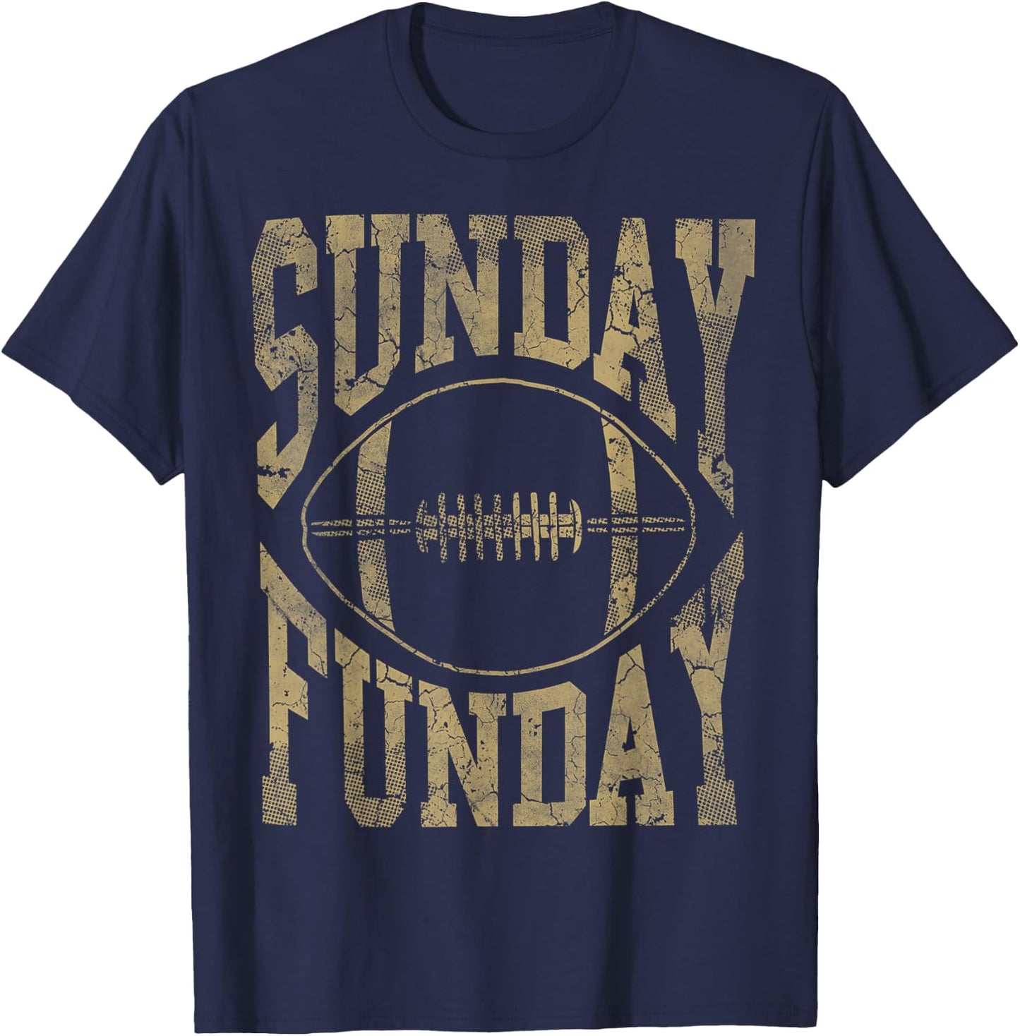 Vintage Sunday Funday Football T-Shirt - T-Shirt | Navy