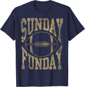 Vintage Sunday Funday Football T-Shirt - T-Shirt | Navy