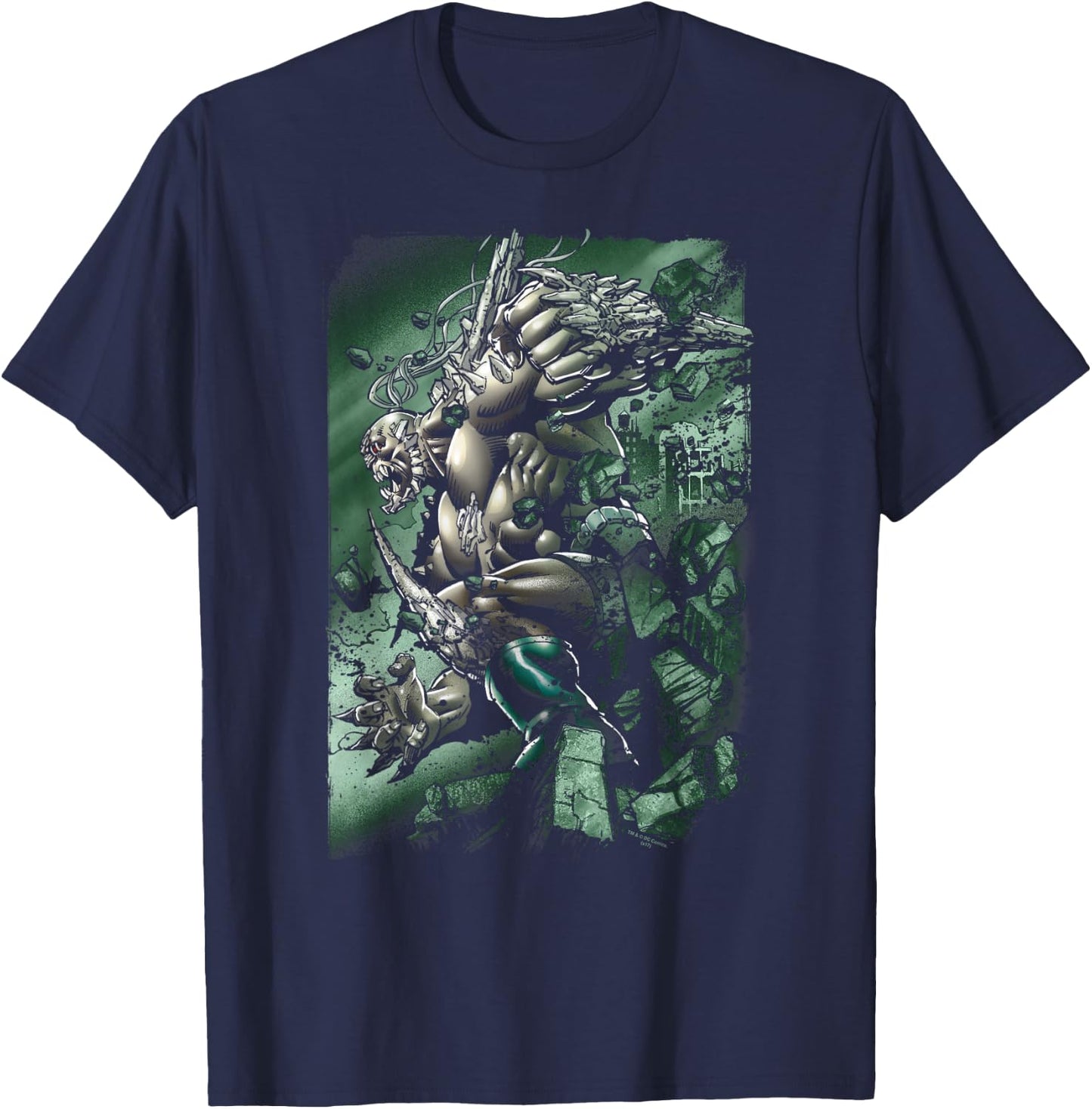 DC Comics Superman Doomsday Destruction - -Adults, Black, Small, Short Sleeve, Cotton Blend T-Shirt - T-Shirt | Navy