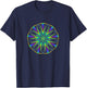Bright Colors Angular Mandala Geometry Kaleidoscope Effect T-Shirt - T-Shirt | Navy