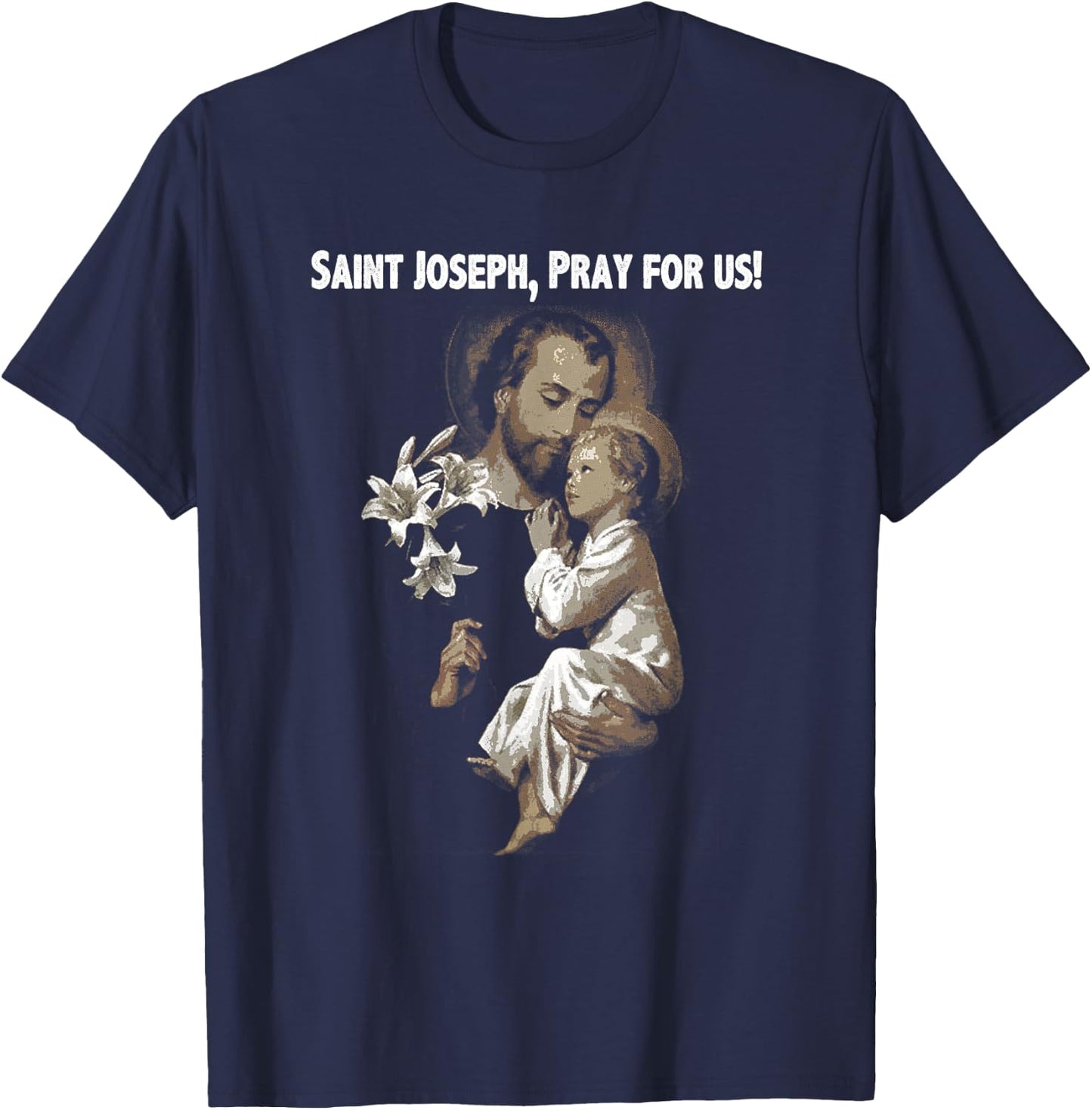 Vintage St Joseph shirt Father of Jesus Saint T-Shirt - T-Shirt | Navy