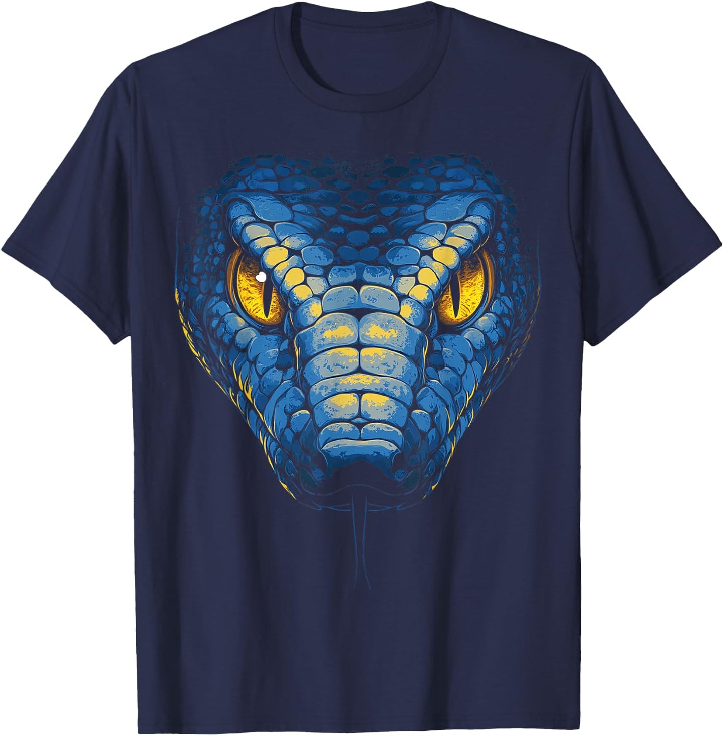 Snake Animal Motif Blue Eyes Artwork Snake T-Shirt - T-Shirt | Navy