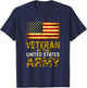 Veteran of The United States Army - Patriotic USA Flag T-Shirt - T-Shirt | Navy