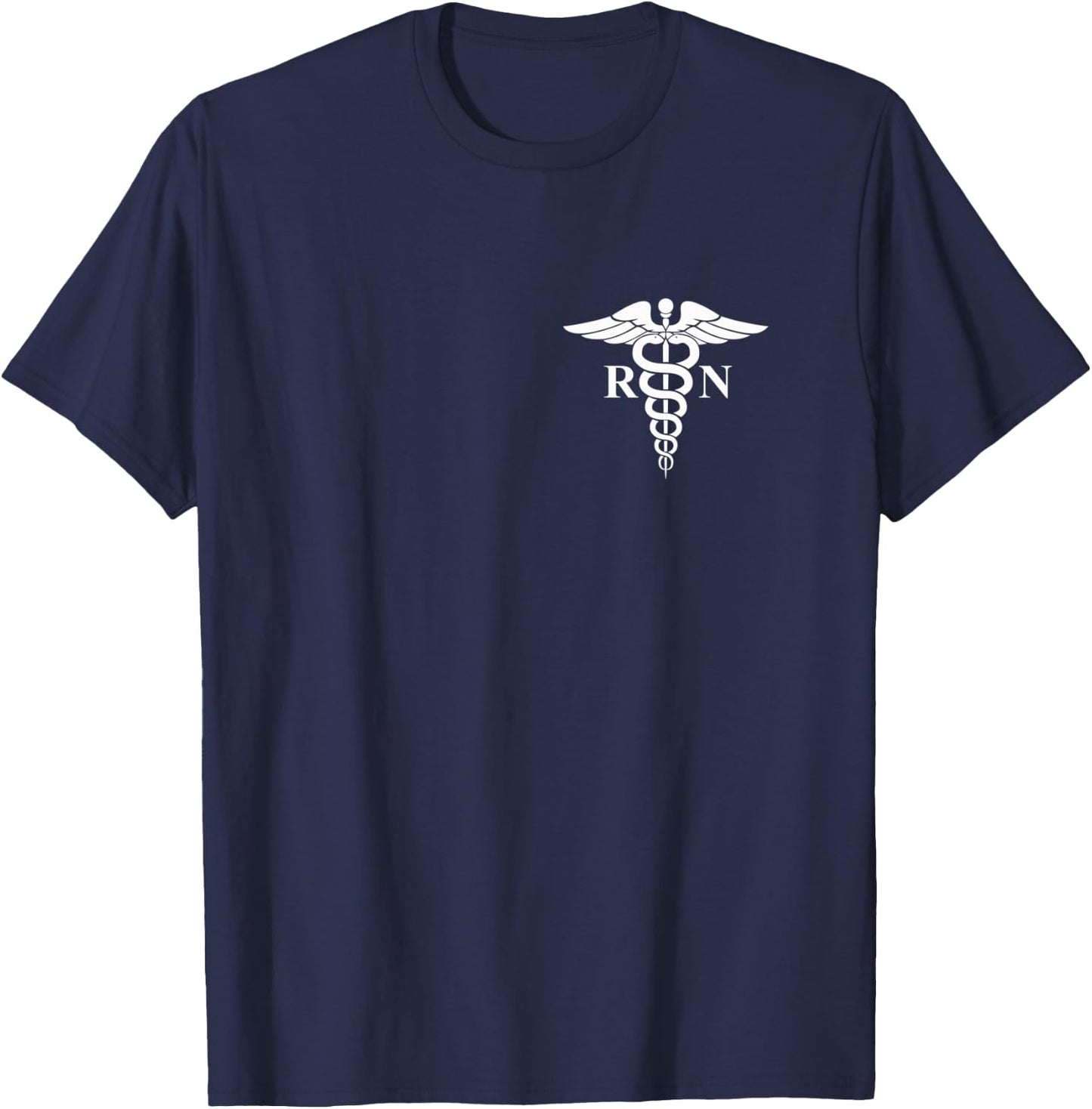 Rn Nurse Caduceus Medical Symbol Nursing Logo Gifts T-Shirt - T-Shirt | Navy