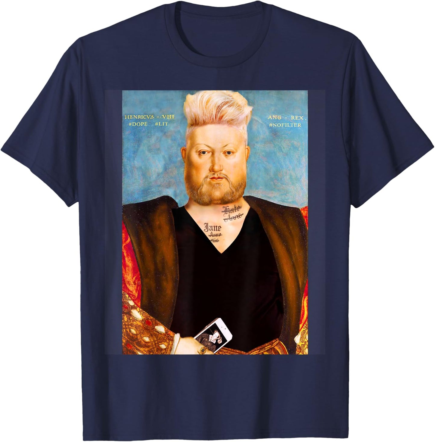 King Henry VIII Funny T-Shirt - T-Shirt | Navy