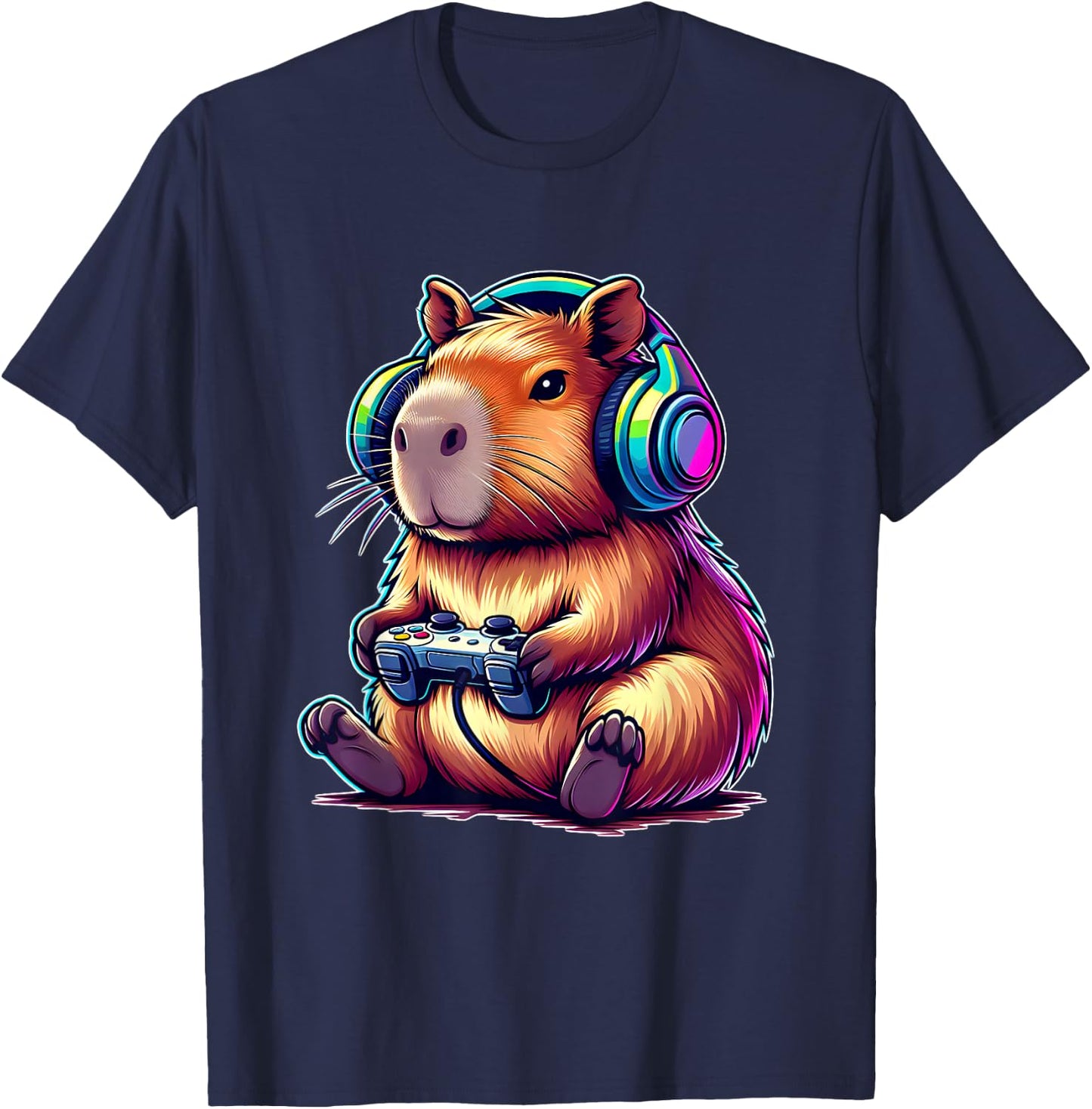 Capybara Funny Video Games Capybara T-Shirt - T-Shirt | Navy