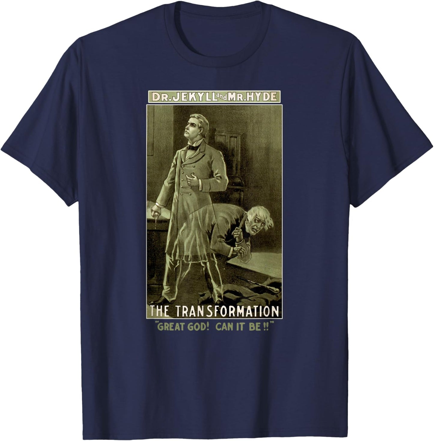 Dr Jekyll Mr Hyde Art-Strange Case of Dr Jekyll and Mr Hyde T-Shirt - T-Shirt | Navy