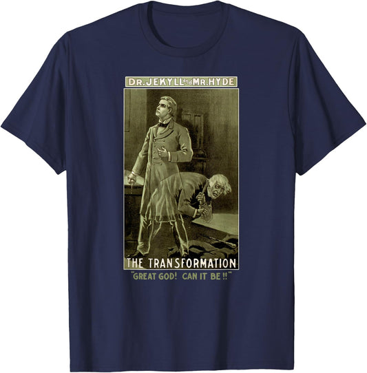 Dr Jekyll Mr Hyde Art-Strange Case of Dr Jekyll and Mr Hyde T-Shirt - T-Shirt | Navy
