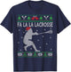 Fa La La Lacrosse Player Funny Lax Bro Ugly Christmas T-Shirt - T-Shirt | Navy