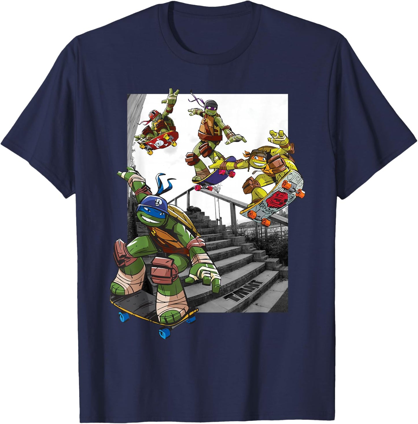 Teenage Mutant Ninja Turtles Skateboarding Crew T-Shirt - T-Shirt | Navy