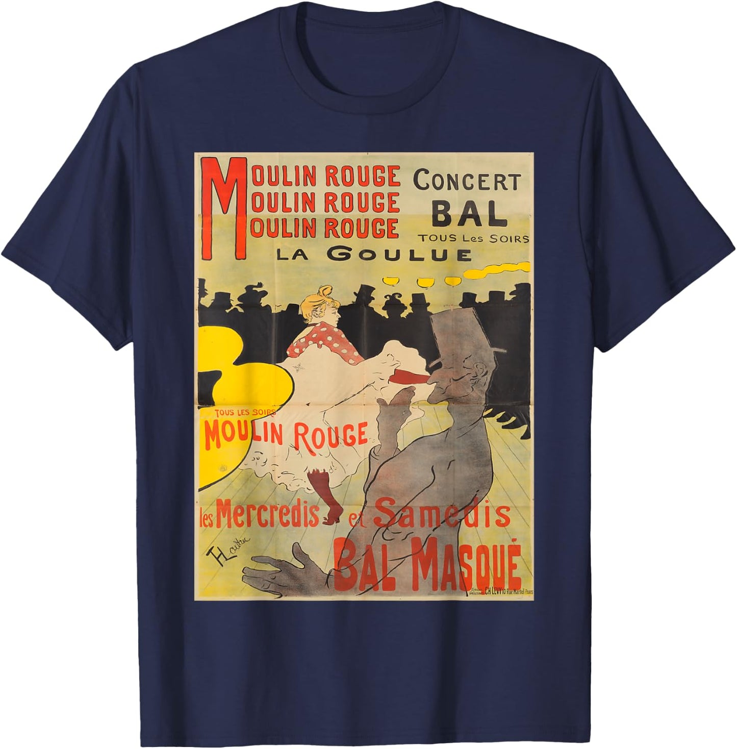 Vintage poster - Toulouse Lautrec Retro T-Shirt - T-Shirt | Navy