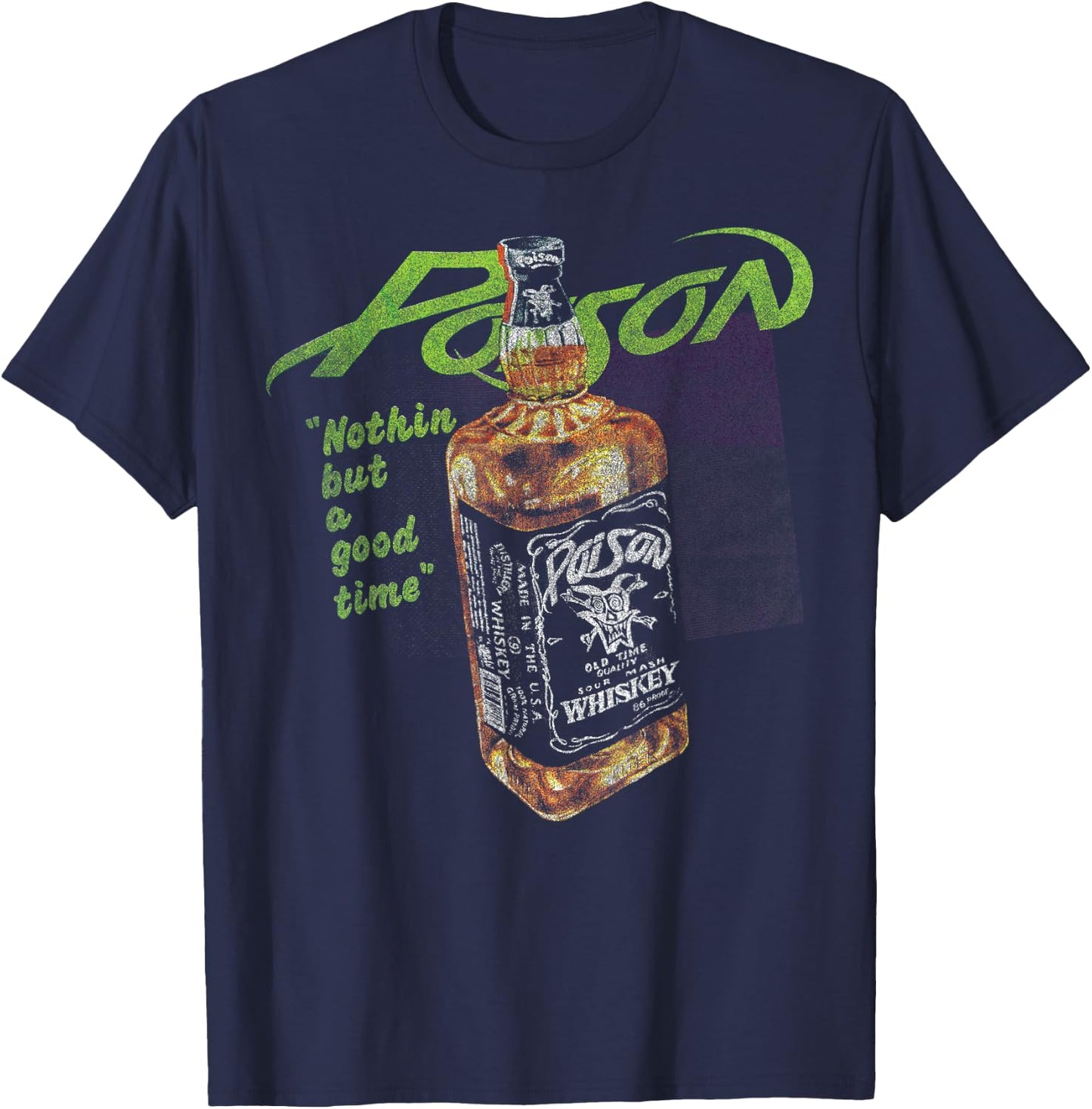 Poison - Nothin But A Good Time Small T-Shirt - T-Shirt | Navy