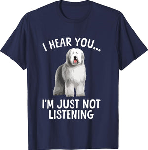 Funny Old English Sheepdog Art Women Sheep Dog Lover T-Shirt - T-Shirt | Navy