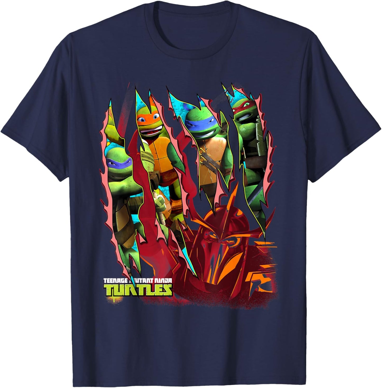 Teenage Mutant Ninja Turtles Shredder Slash T-Shirt - T-Shirt | Navy