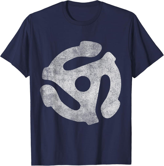 Vintage 45 RPM Adapter T-Shirt - T-Shirt | Navy
